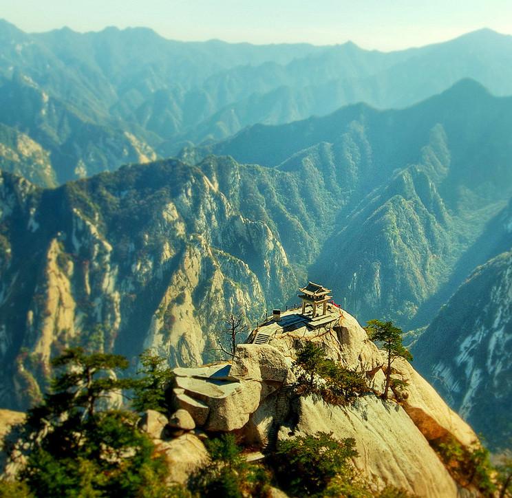 Mount Huashan kolostor szent hegy kilátás